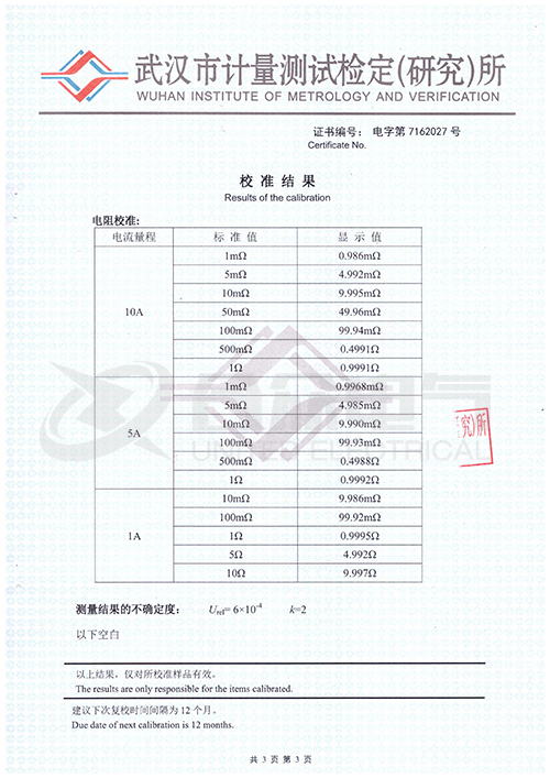 直流電阻快速測試儀，直流電阻測試儀 證書